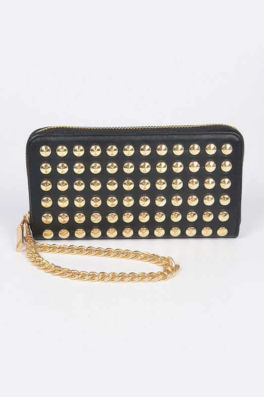 Studded Wallet With Chain
