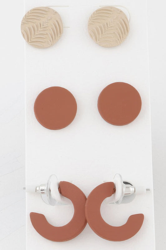 Two Toned Nature Earrings Set