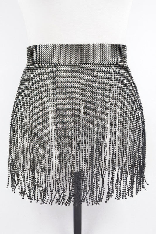 Rhinestone Fringe Belt