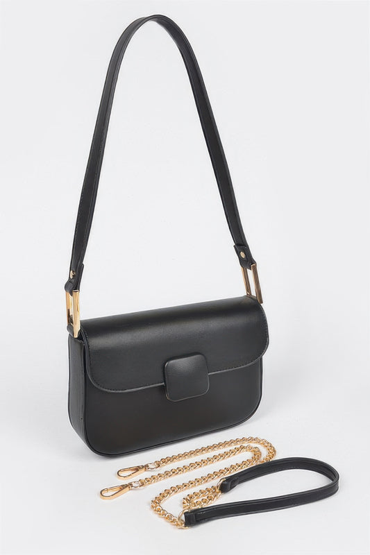 Faux Leather Shoulder Bag