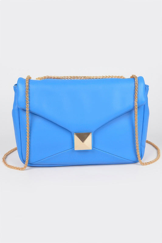 Faux Leather Flap Crossbody Bag