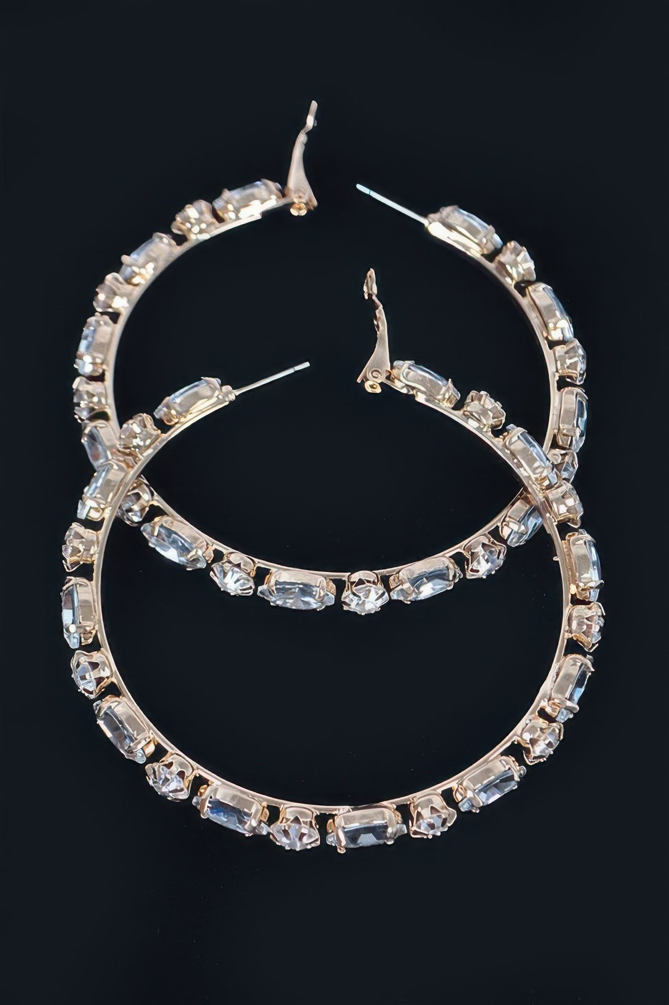 Multi Rhinestone Hoop Earring