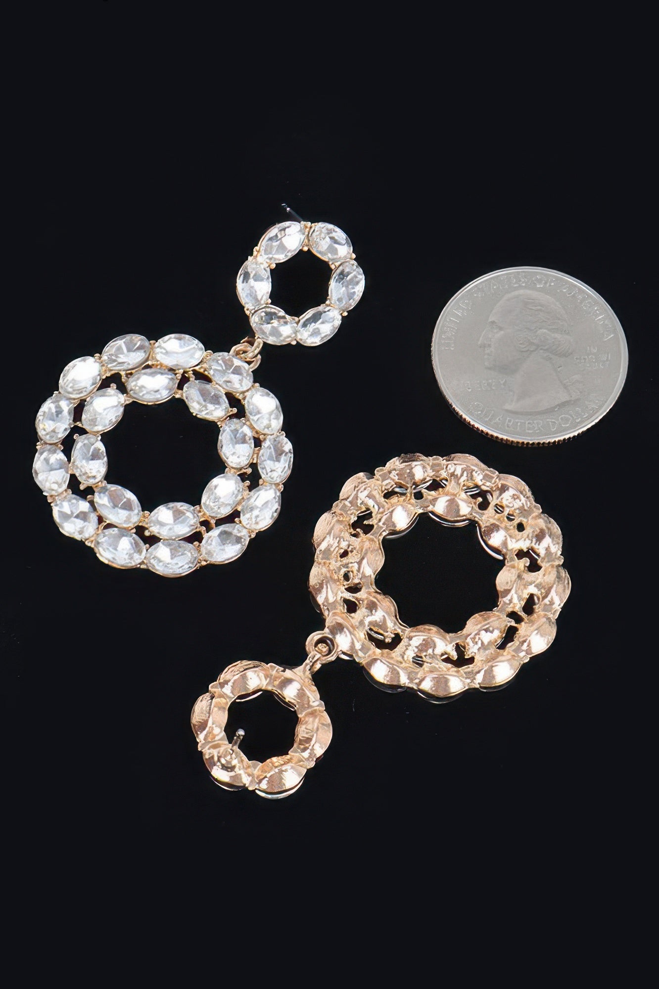 Rhinestone Round Daggle Earring