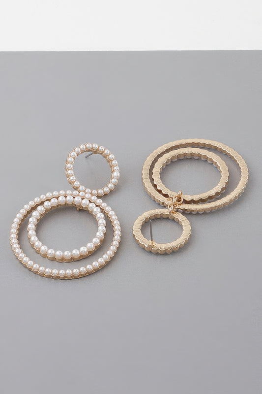 Double Jeweled Circle Earrings