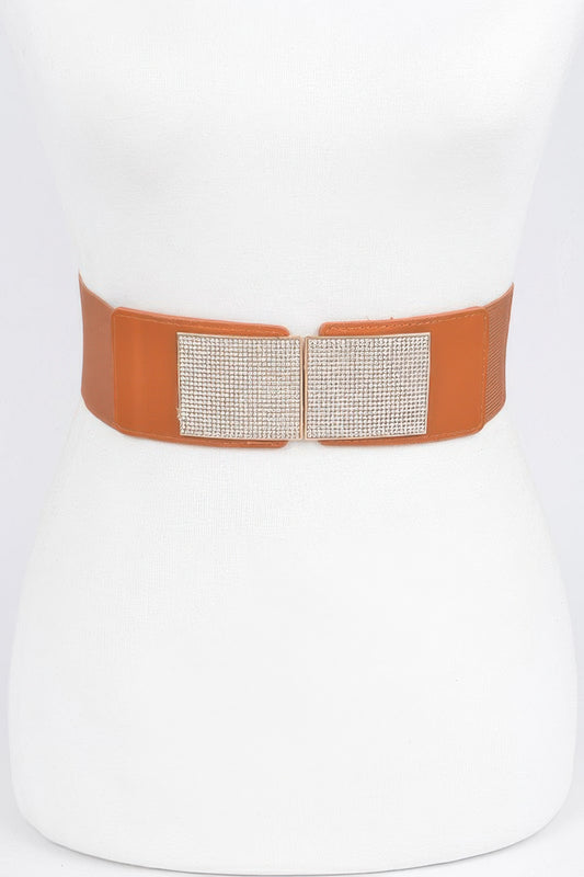 Rhinestone Plus Size Metal Chain Buckle Belt