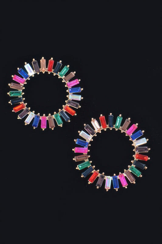 Rhinestone Round Earring