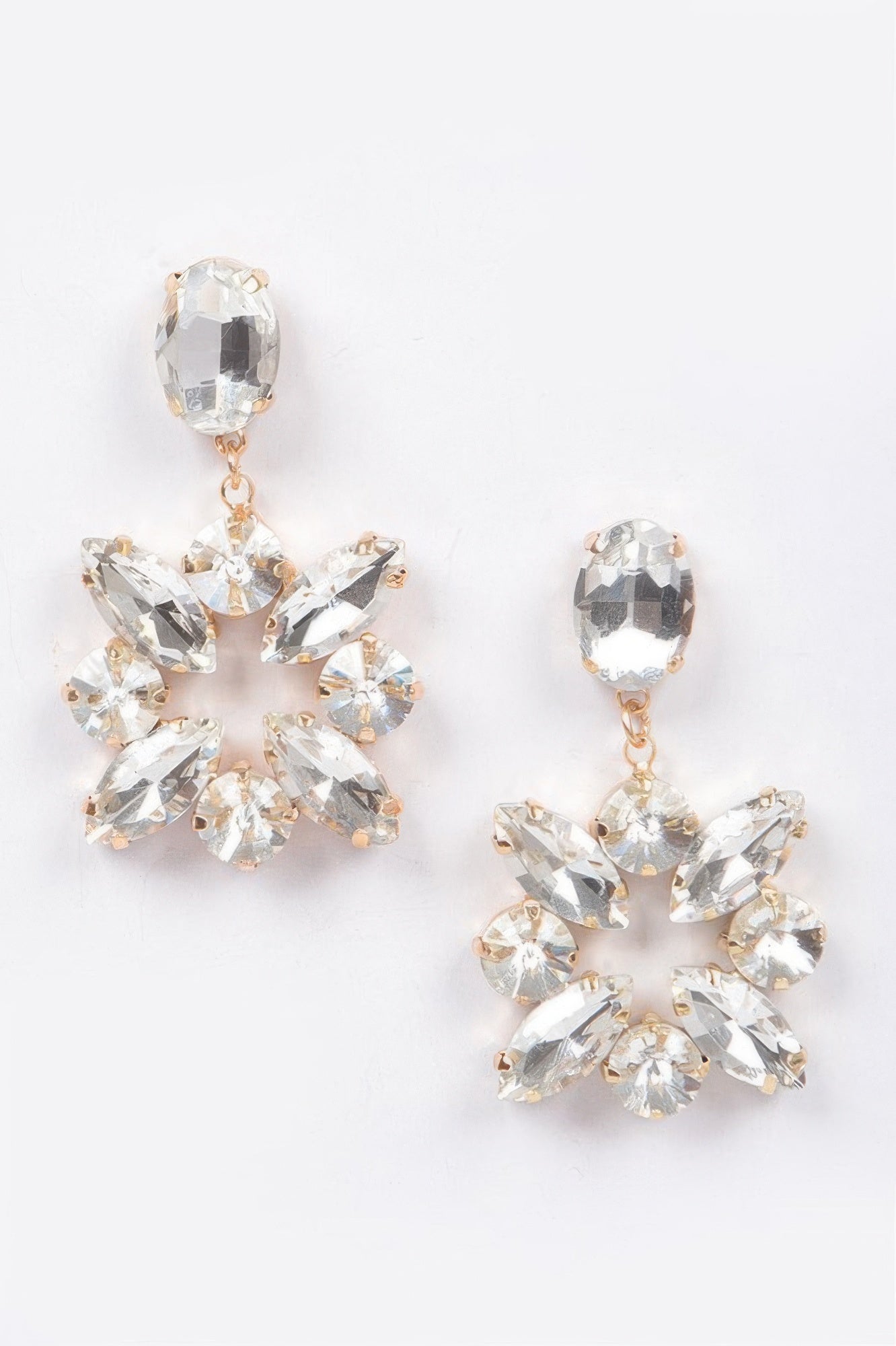 Multi Rhinestone Dangle Earring