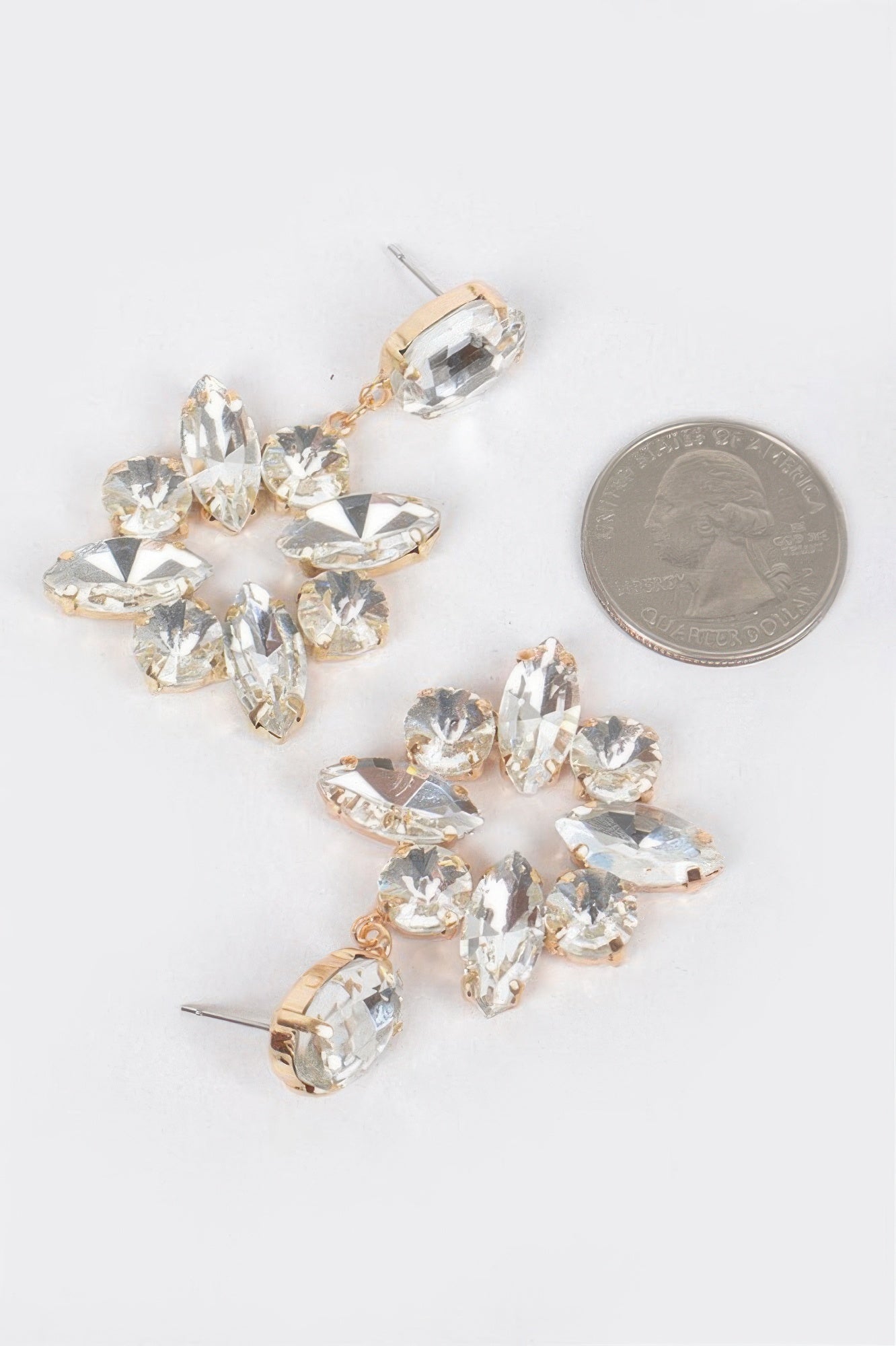 Multi Rhinestone Dangle Earring