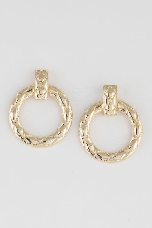 Open Diamond Disk Earrings