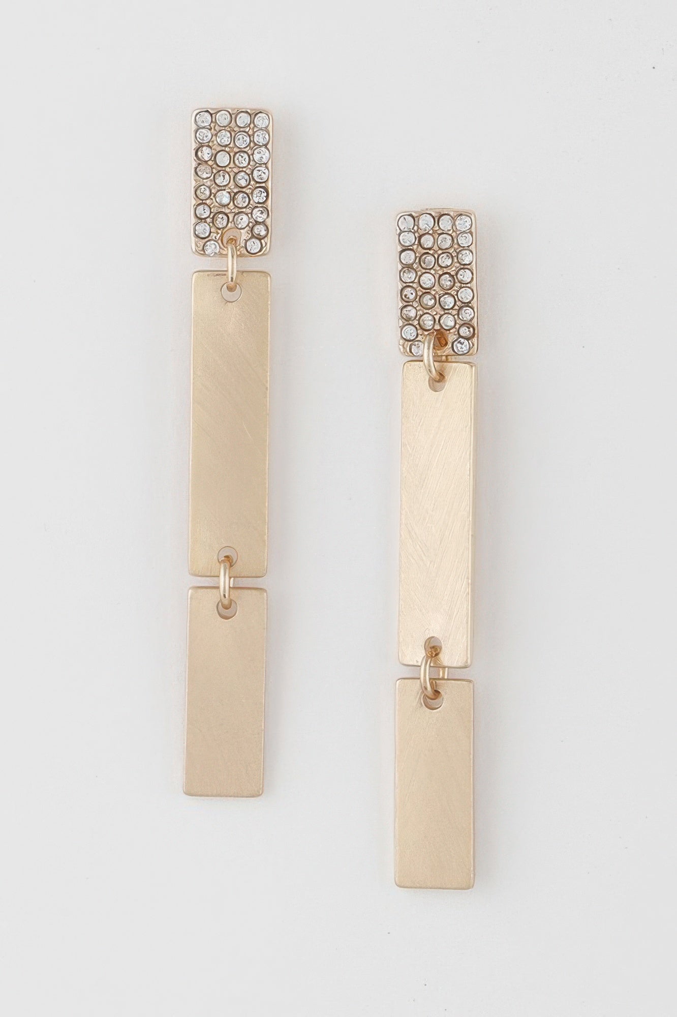 Jeweled Triple Bar Earrings