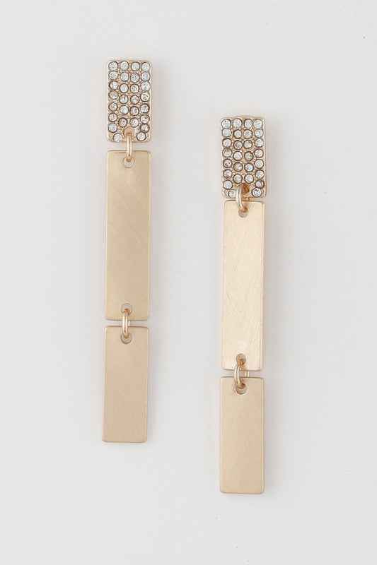 Jeweled Triple Bar Earrings