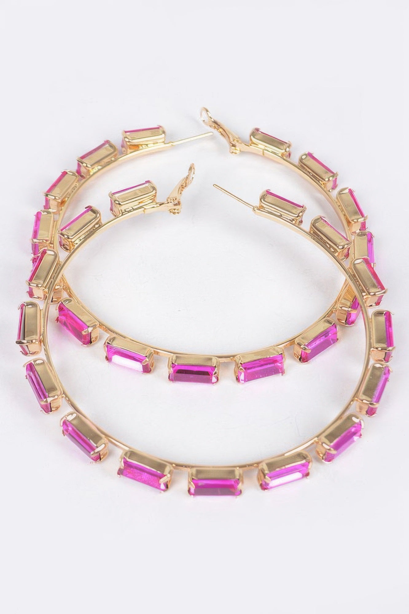 Rectangle Rhinestone Hoop Earring