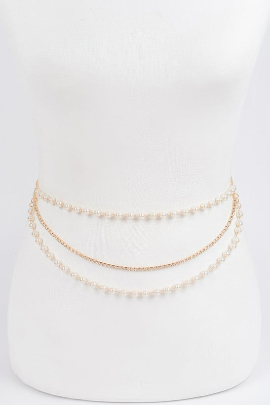 Pearl Layered Chain Belt