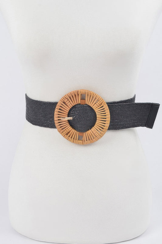 Handmade Bamboo Buckle Plus Size Stretch Belt