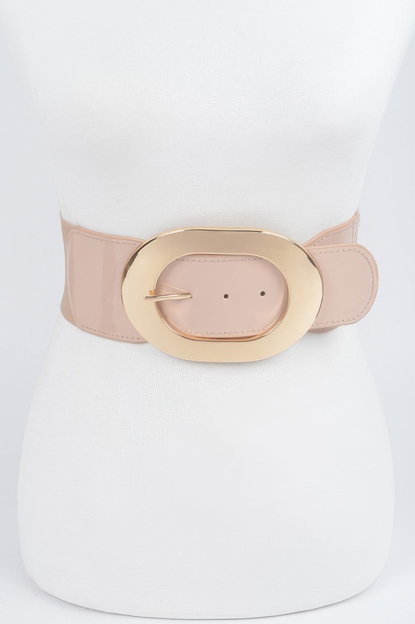 Metal Buckle Enamel Stretch Waist Belt