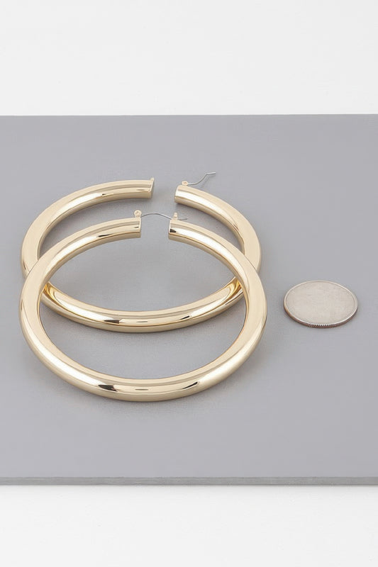 Shiny Hoop Earrings
