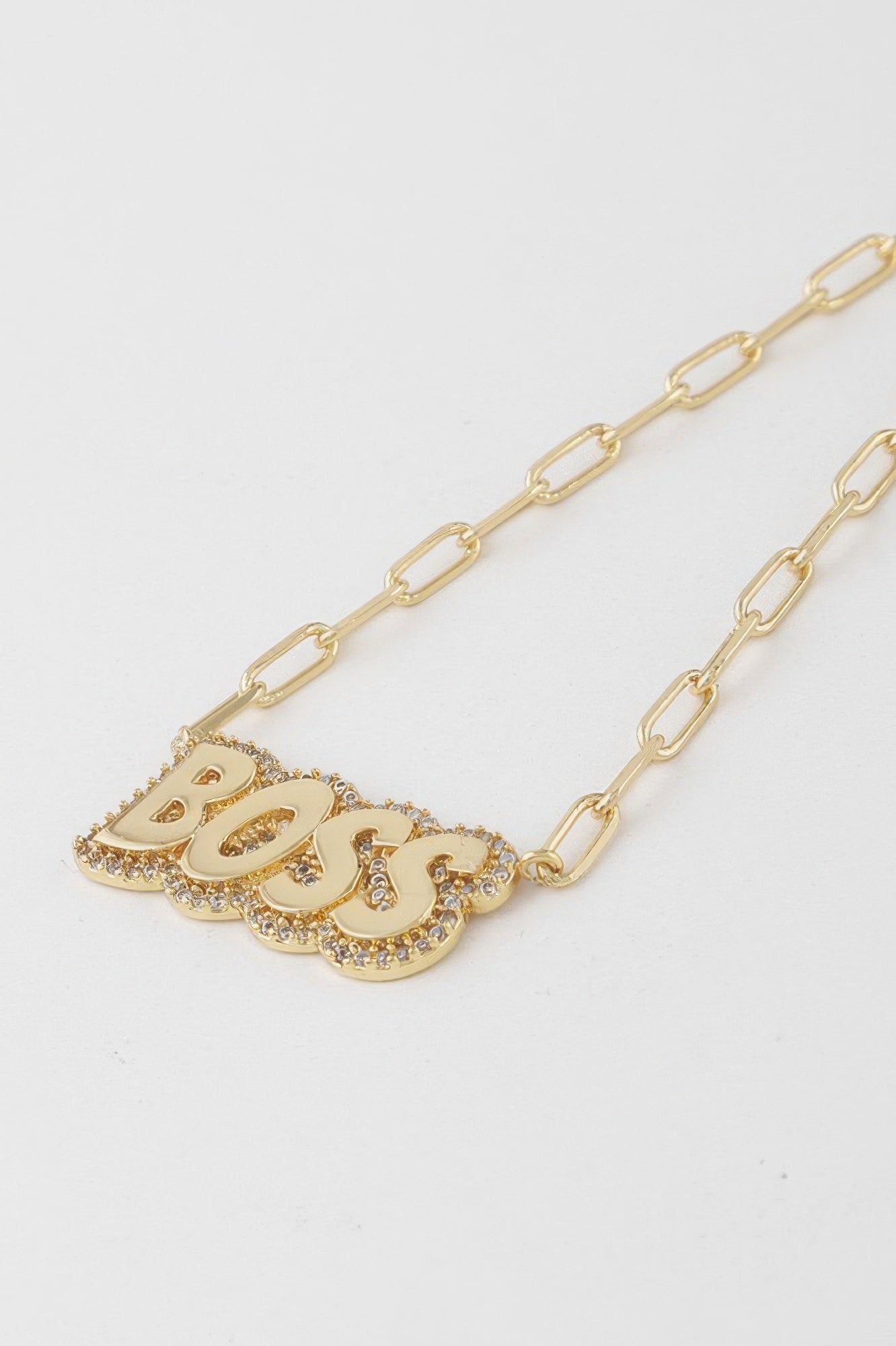 Jeweled Boss Chain Necklace