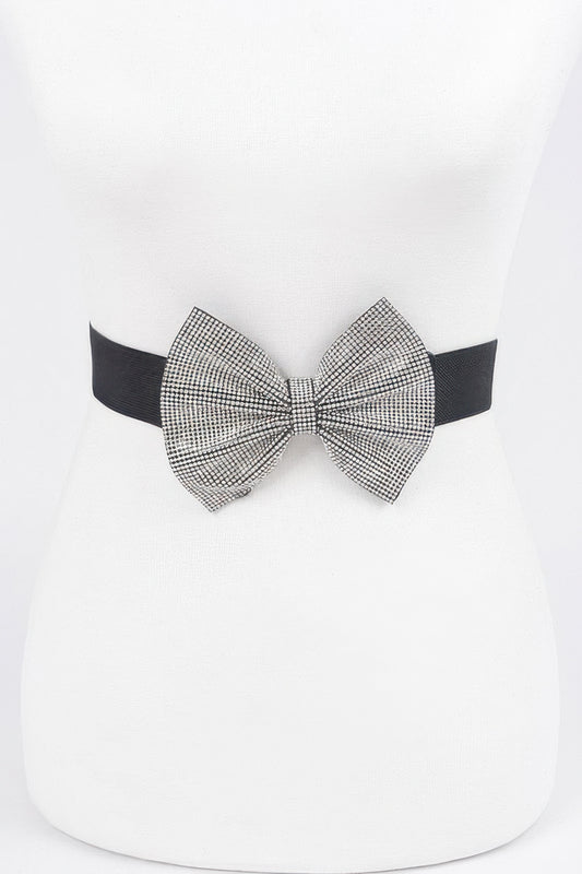 Rhinestone Ribbon Elastic Belt