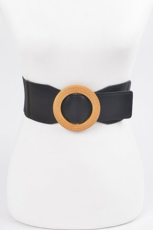 Oversized Round Buckle Plus Size Elastic Belt