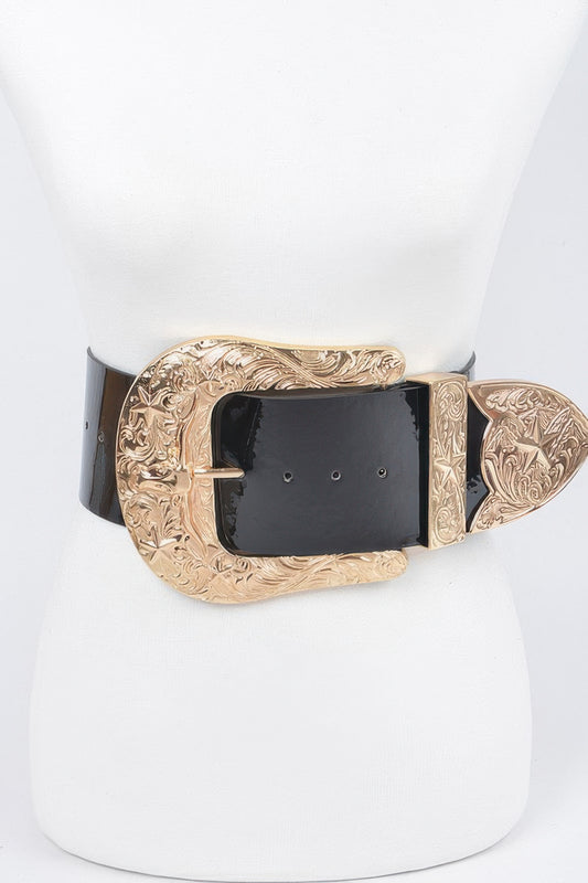 Oversized Multi Metal Waist Enamel Belt