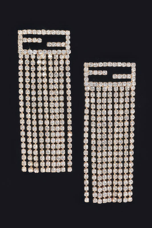 Rhinestone Fringe Earring