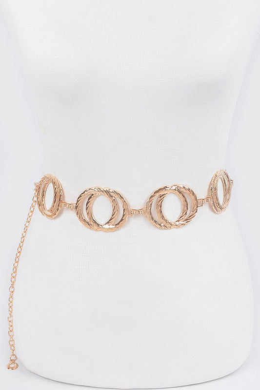 Melted Double Rings Chain Belt