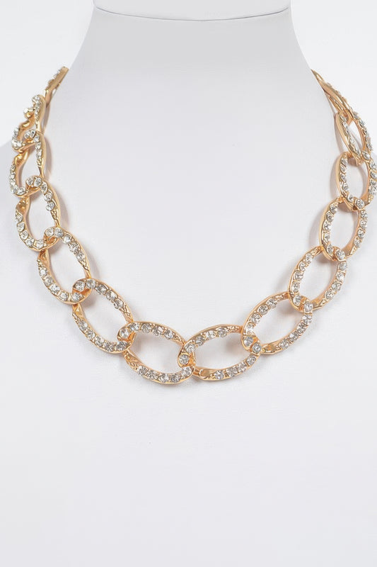 Oversized Stoned Chain Necklace