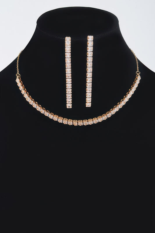 Rhinestone Choker W/earring