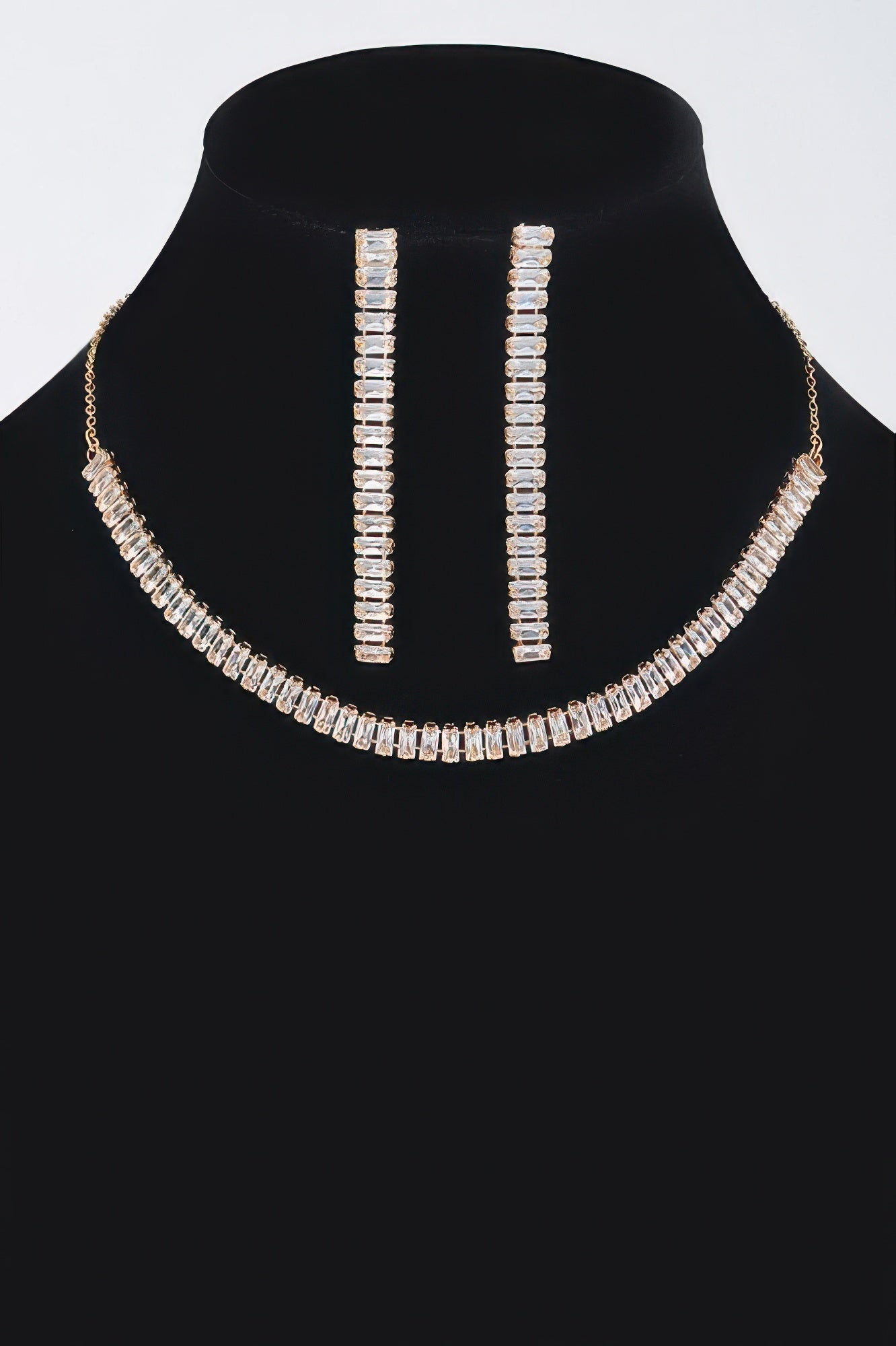 Rhinestone Choker W/earring