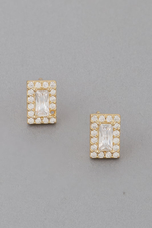 Rhinestone Square Stud Earrings