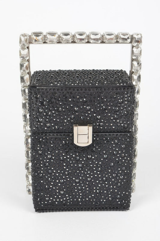 Rhinestone Handle Stoned Party Clutch
