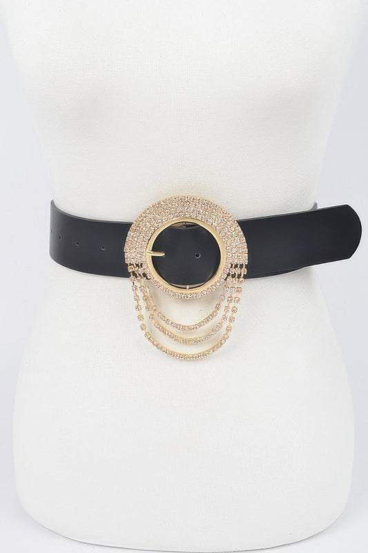 Rhinestone Round Buckle Plus Size Belt