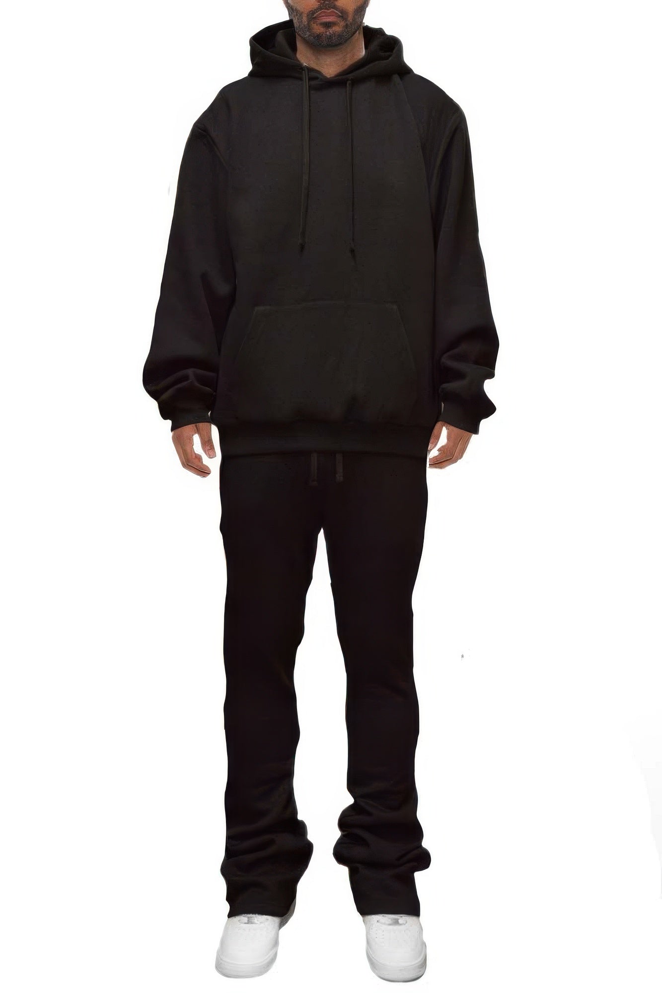 Men's Solid Stacked Flared Track Set - MENS BASIC & ACTIVEWEAR