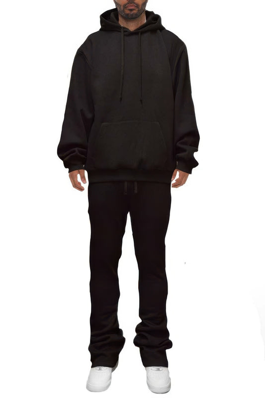 Men's Solid Stacked Flared Track Set - MENS BASIC & ACTIVEWEAR
