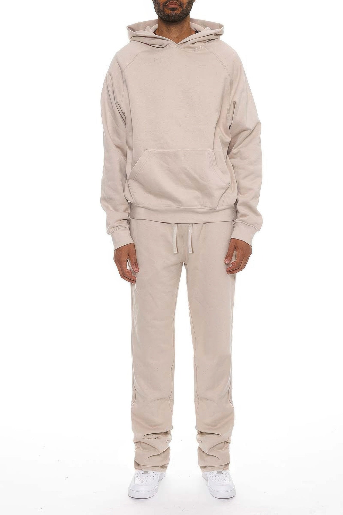 Men's Solid Stacked Flared Track Set - MENS BASIC & ACTIVEWEAR