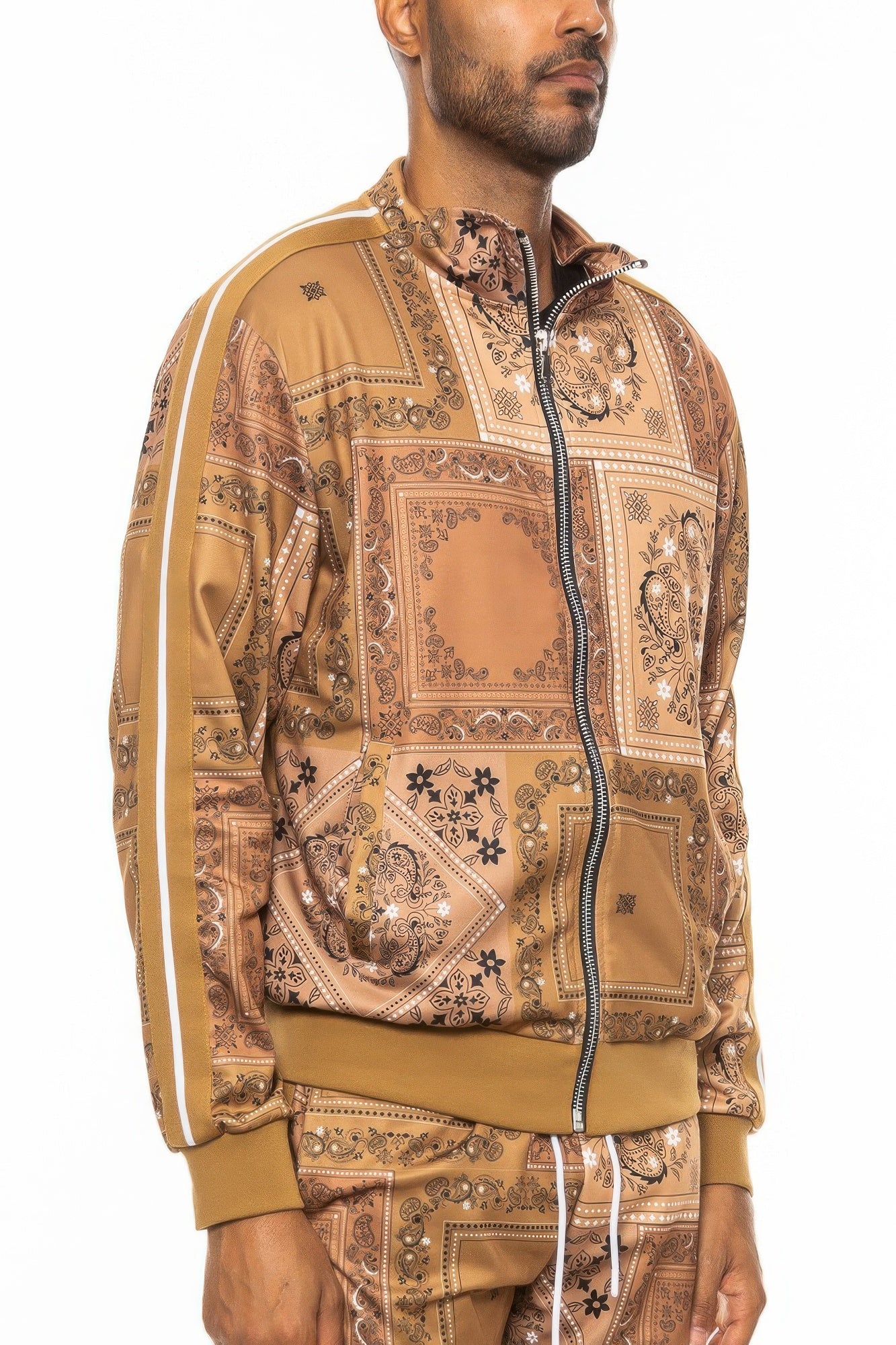 Mens Paisley Bandana Track Jacket - MENS BASIC & ACTIVEWEAR