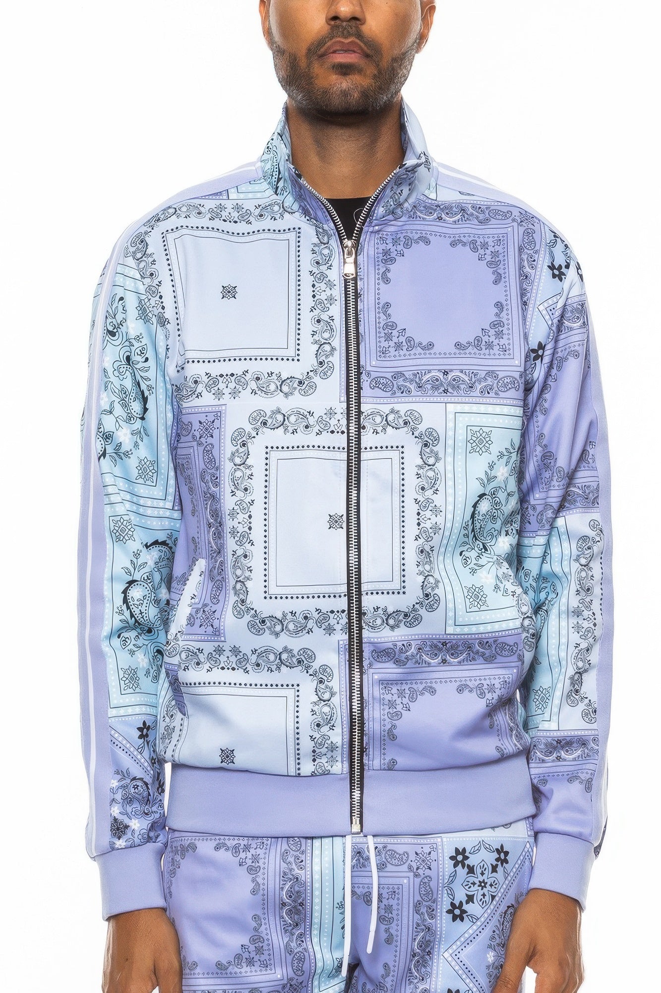 Mens Paisley Bandana Track Jacket - MENS BASIC & ACTIVEWEAR