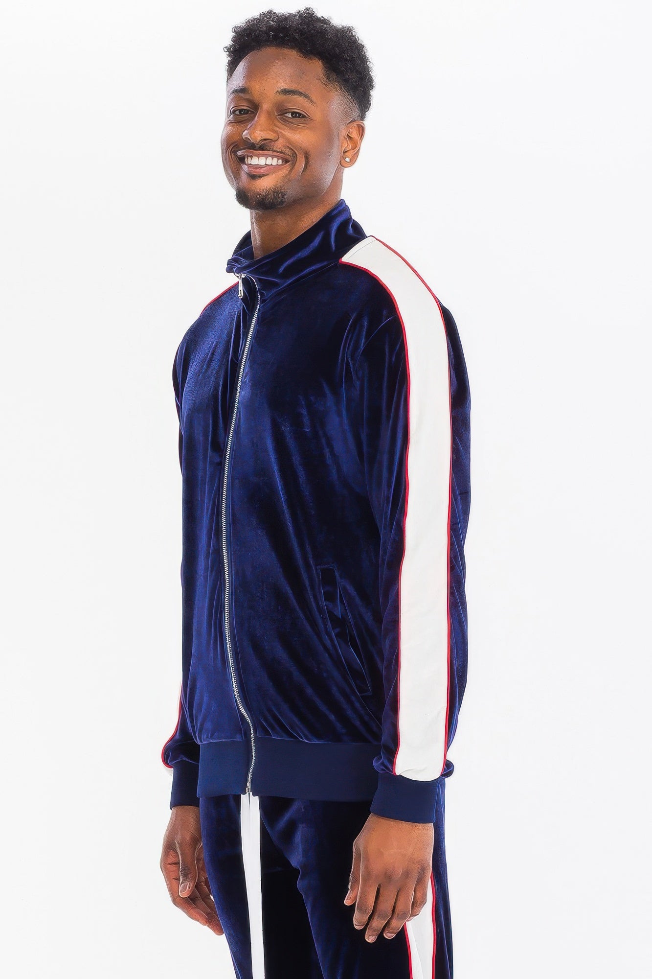 Mens Velour Track Jacket And Track Pant Set - MENS BASIC & ACTIVEWEAR