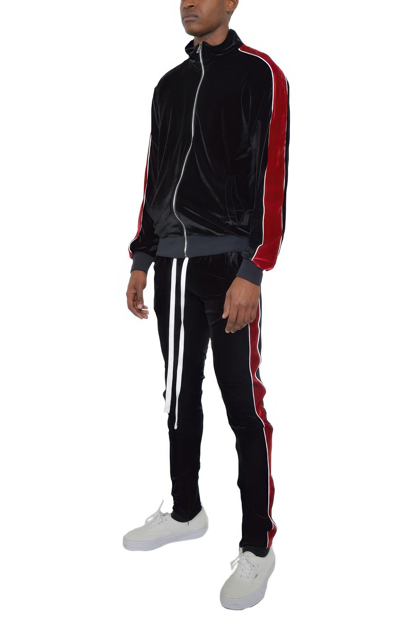 Mens Velour Track Jacket And Track Pant Set - MENS BASIC & ACTIVEWEAR
