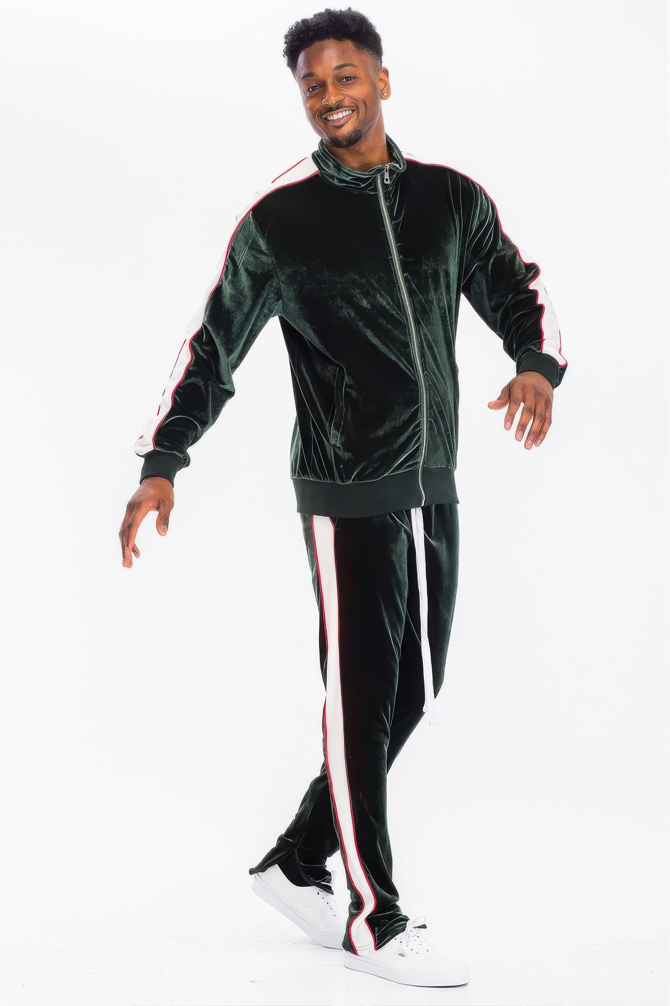 Mens Velour Track Jacket And Track Pant Set - MENS BASIC & ACTIVEWEAR