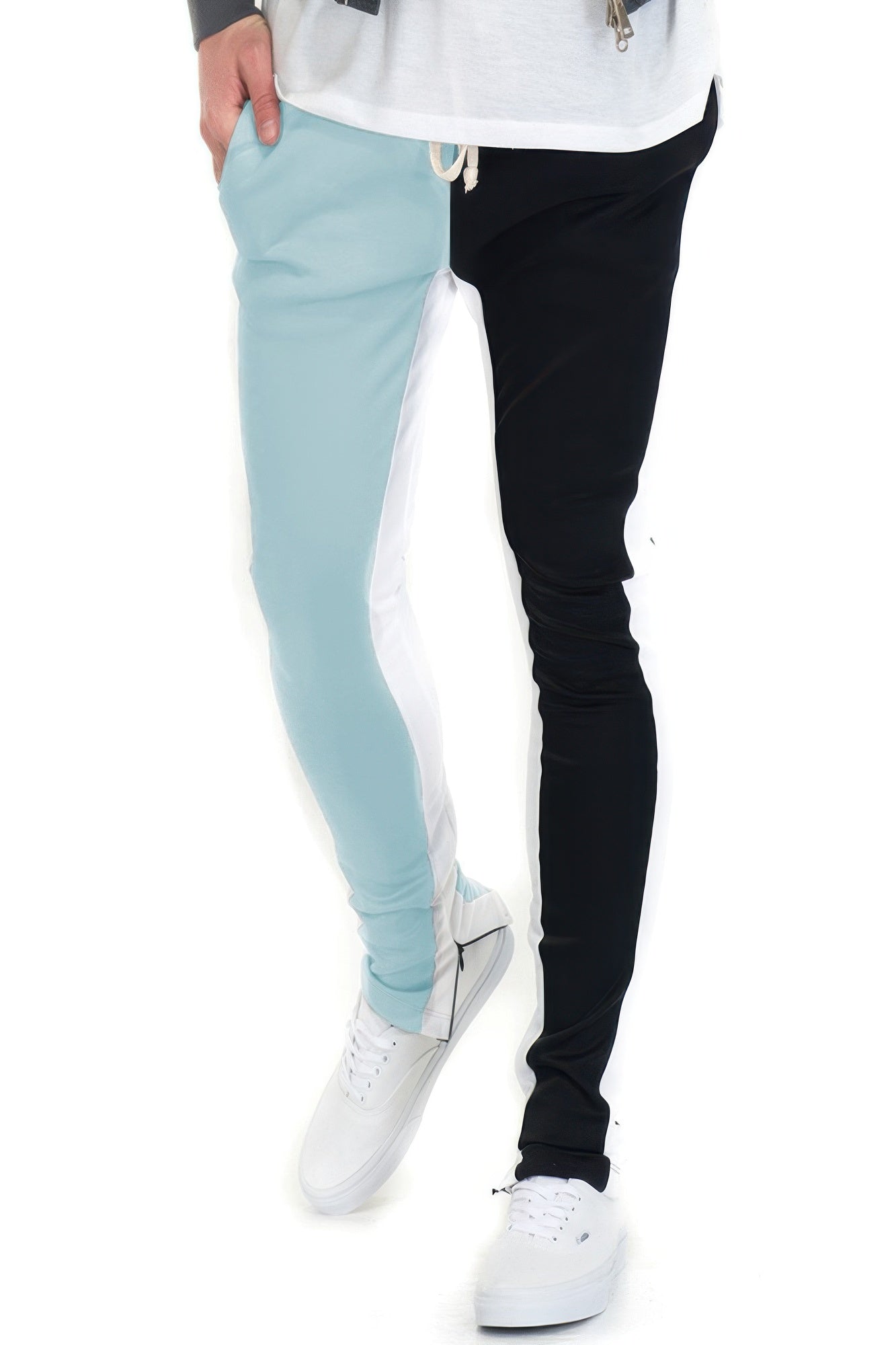 Two Tone Color Block Track Pant Jogger - MENS BASIC & ACTIVEWEAR