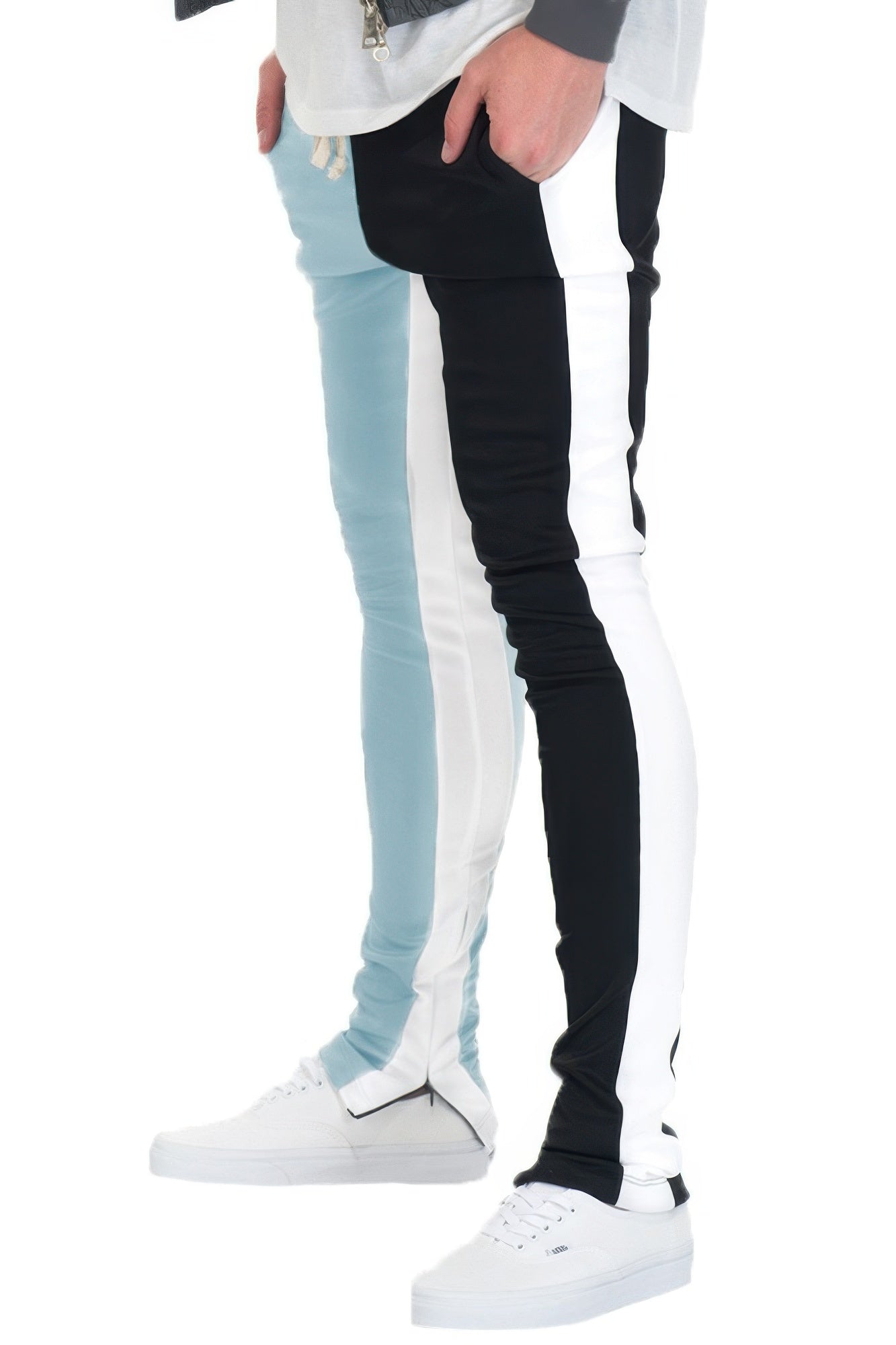 Two Tone Color Block Track Pant Jogger - MENS BASIC & ACTIVEWEAR