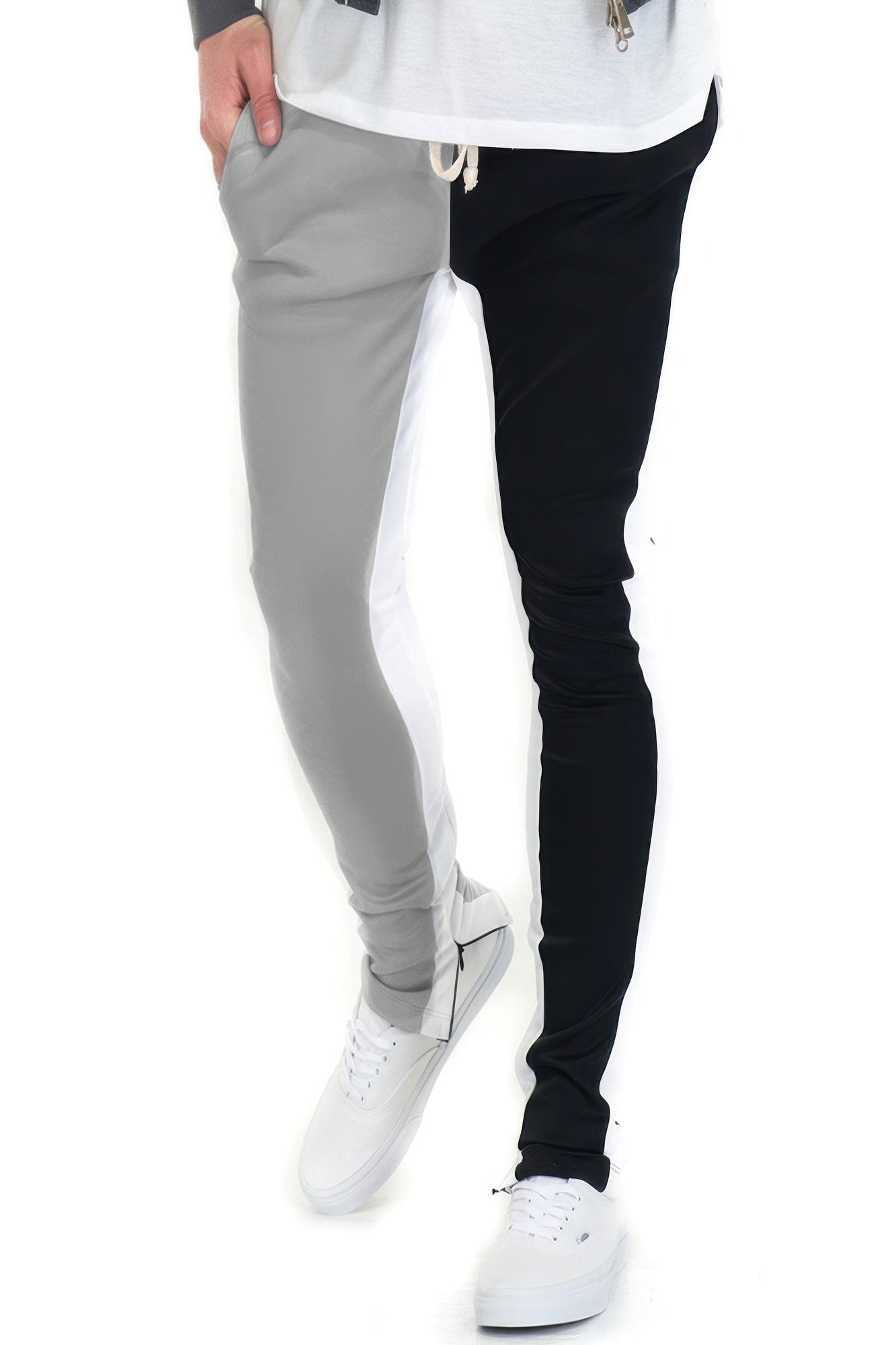 Two Tone Color Block Track Pant Jogger - MENS BASIC & ACTIVEWEAR