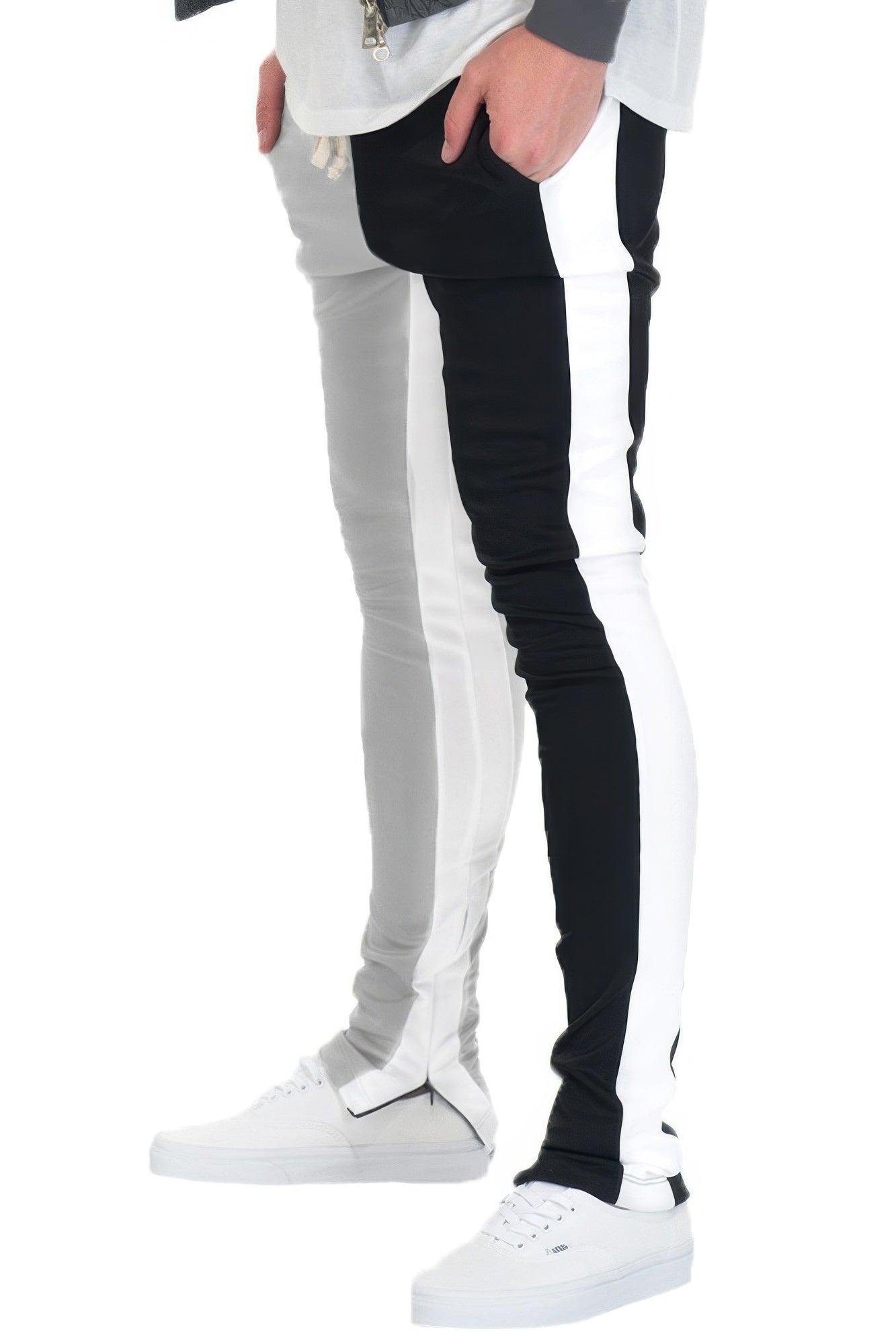 Two Tone Color Block Track Pant Jogger - MENS BASIC & ACTIVEWEAR