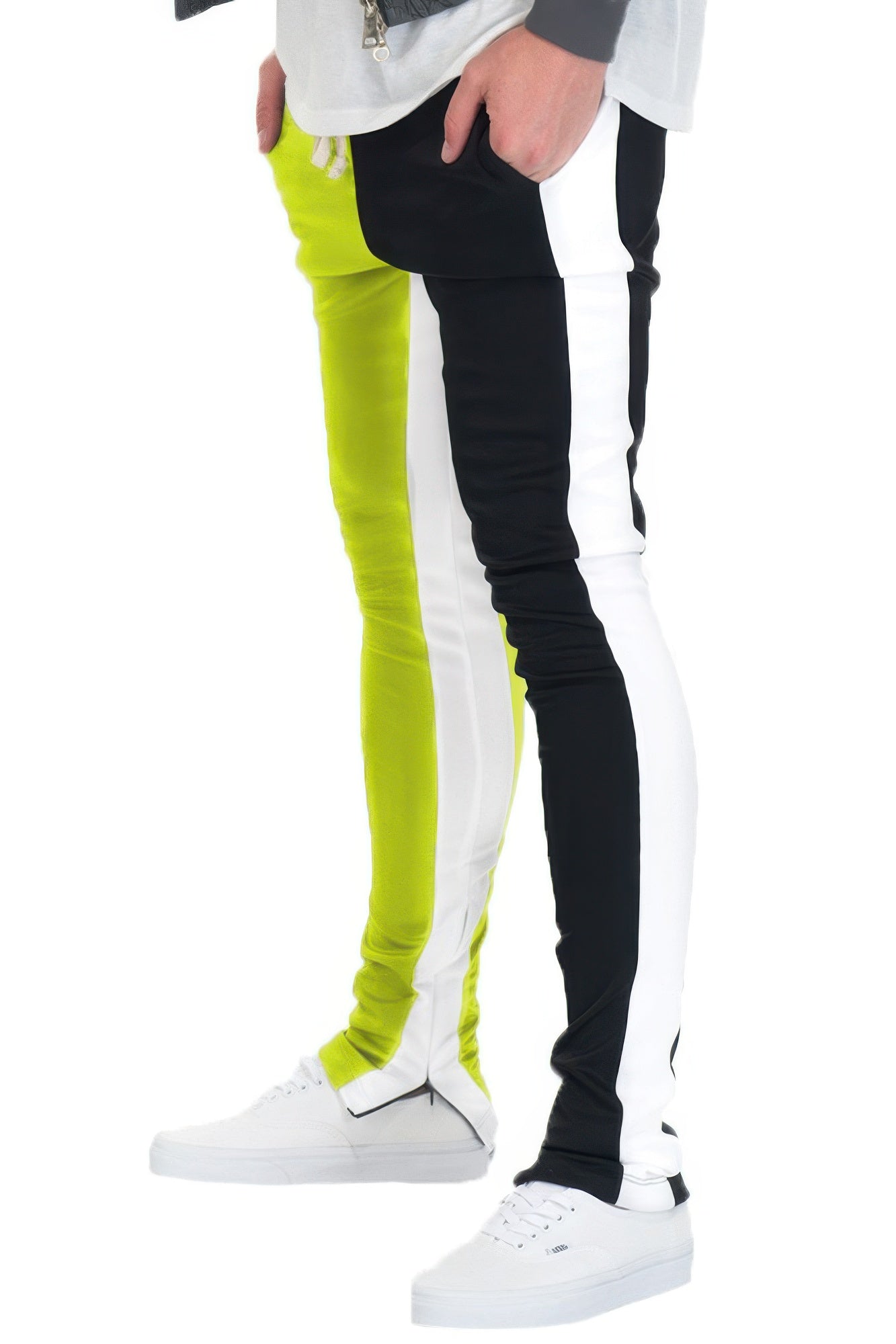 Two Tone Color Block Track Pant Jogger - MENS BASIC & ACTIVEWEAR