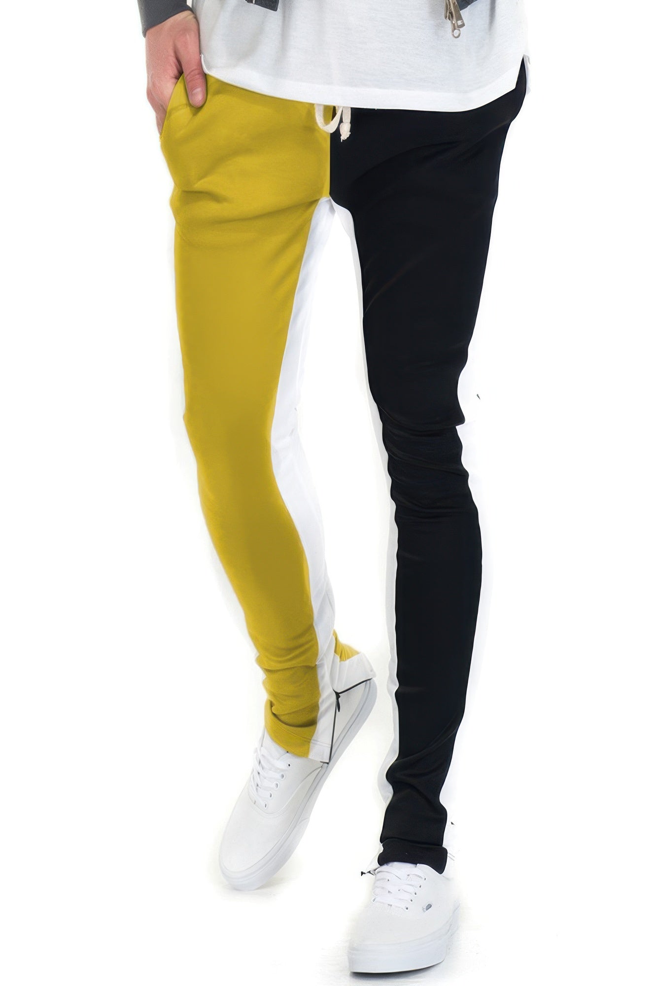 Two Tone Color Block Track Pant Jogger - MENS BASIC & ACTIVEWEAR