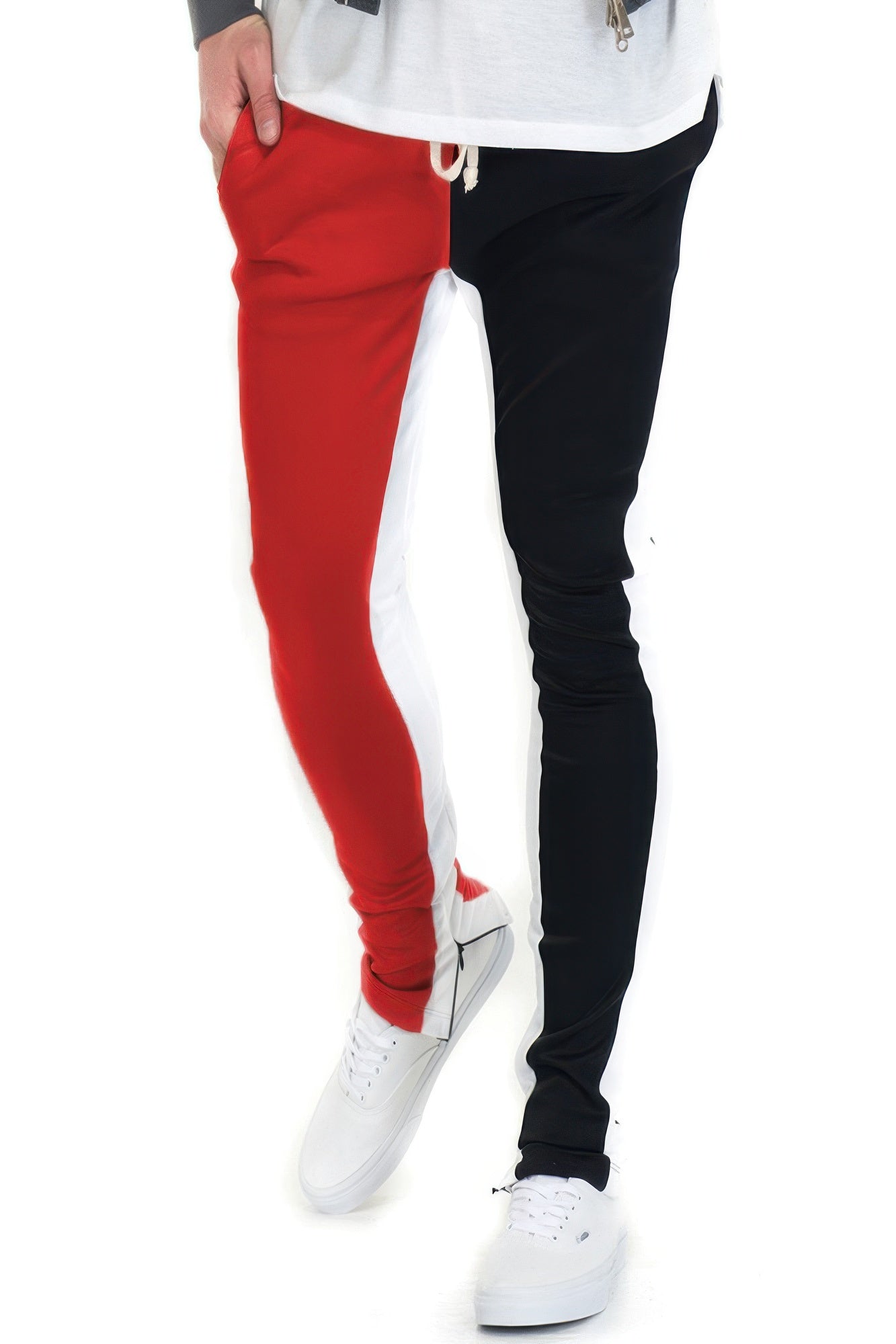 Two Tone Color Block Track Pant Jogger - MENS BASIC & ACTIVEWEAR