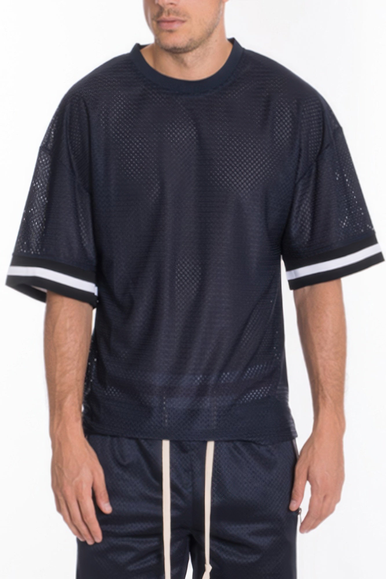 Mesh Sleeve Tape Athletic Tshirt - MENS BASIC & ACTIVEWEAR