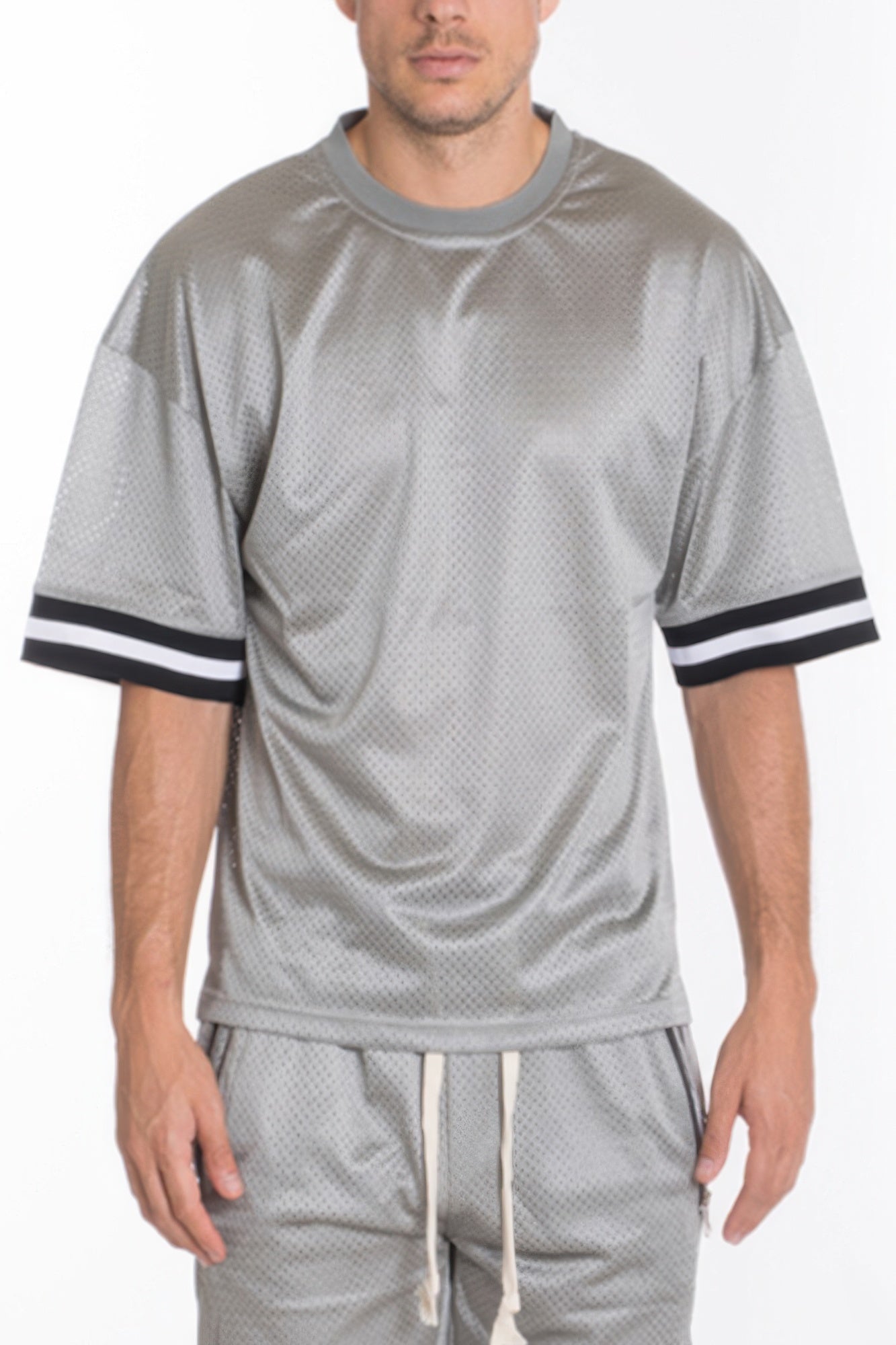 Mesh Sleeve Tape Athletic Tshirt - MENS BASIC & ACTIVEWEAR