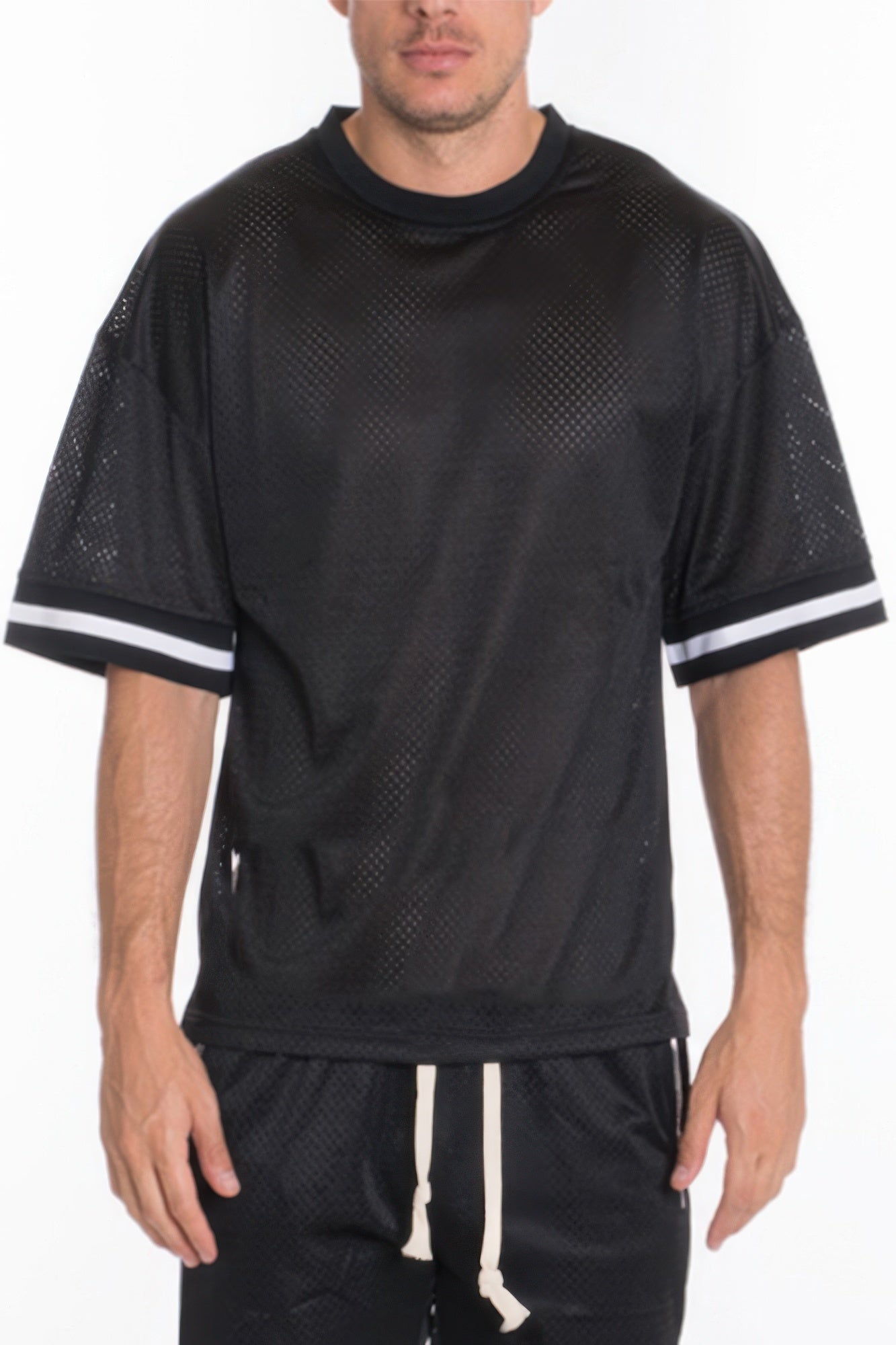 Mesh Sleeve Tape Athletic Tshirt - MENS BASIC & ACTIVEWEAR